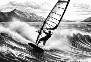 Windsurfer im Meer tattoo idea