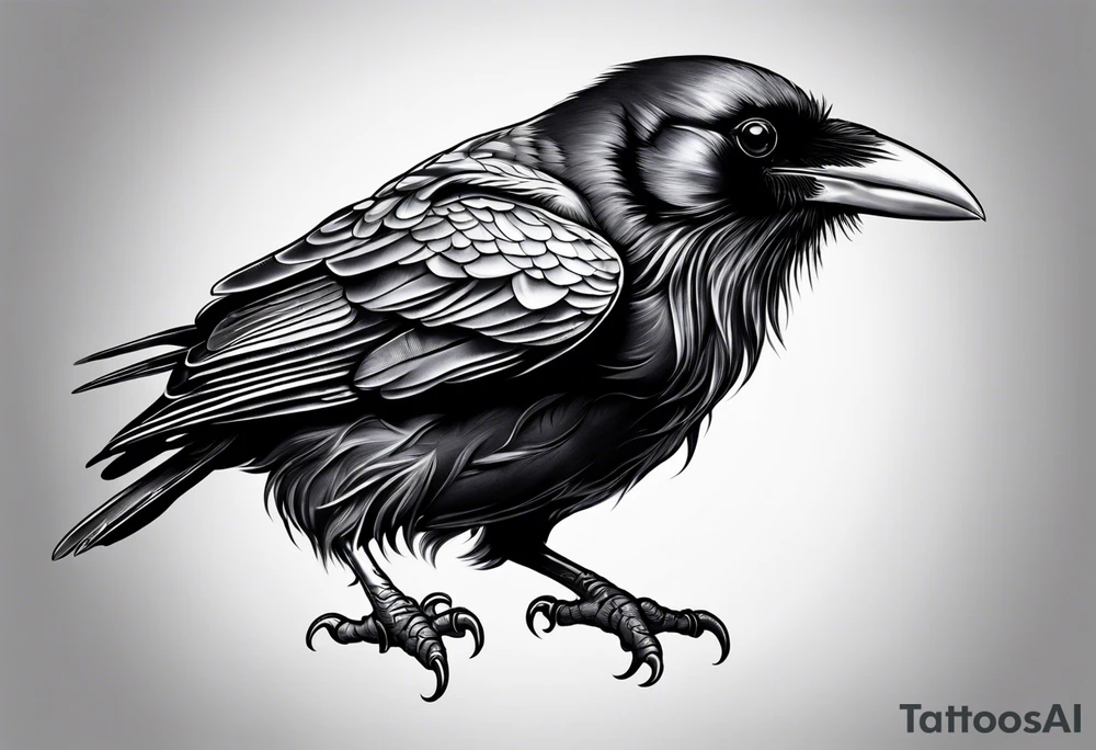 Baby raven tattoo idea