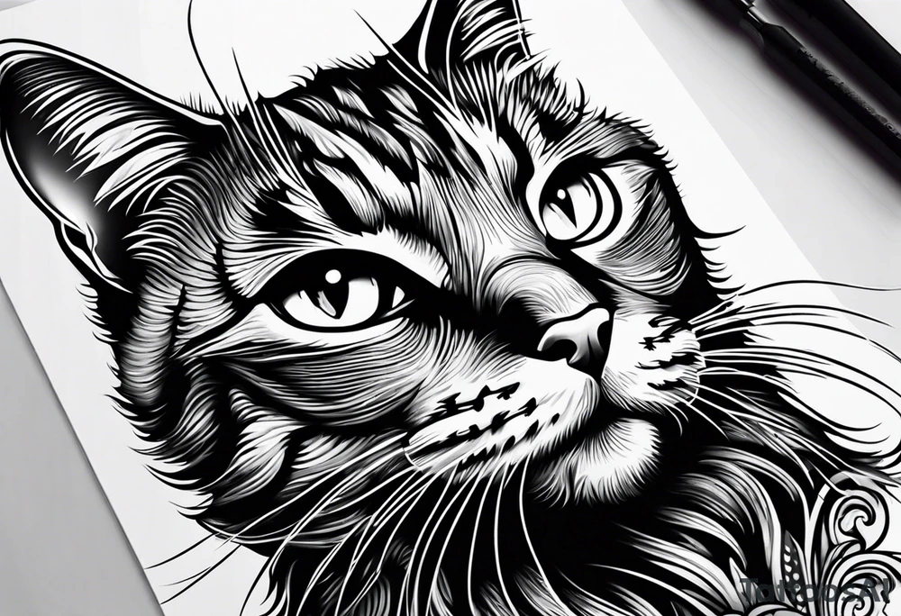 black cat tattoo idea