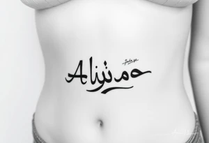 Ahmee as a script tattoo idea