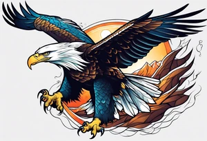 eagle catching prey tattoo idea