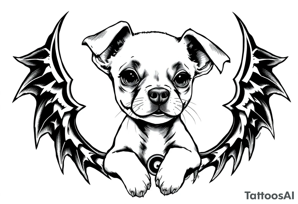 hot puppy goth girl tattoo idea