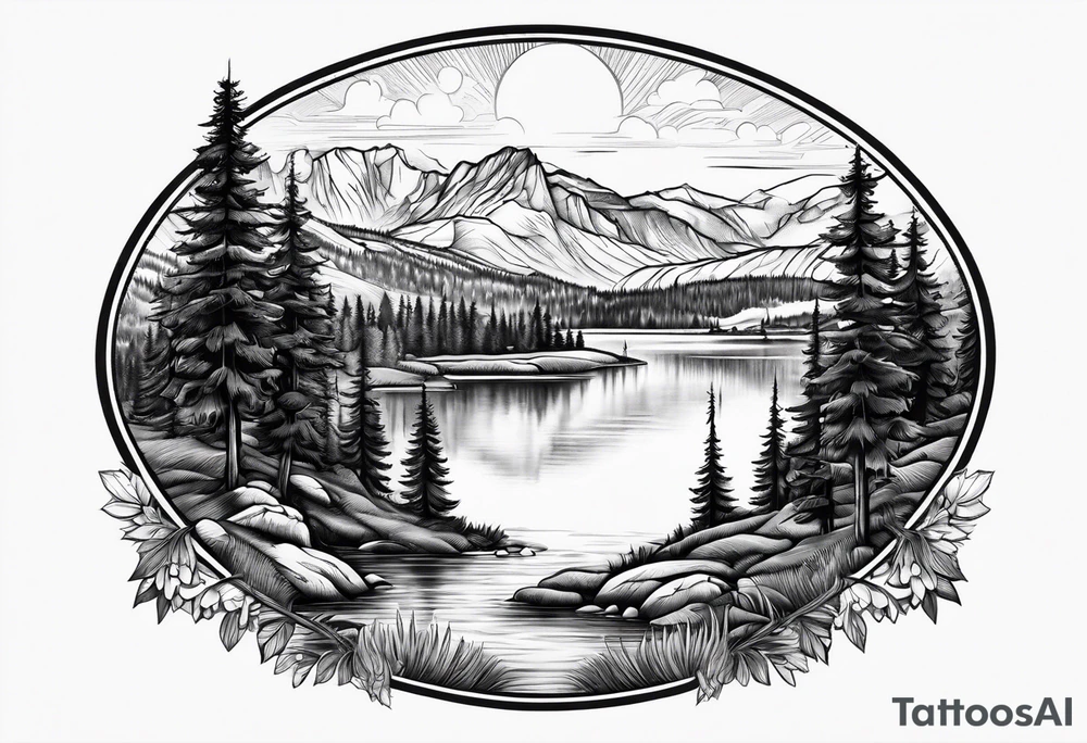 squaw valley with lake in the background tattoo idea squaw valley with lake in the background tattoo idea