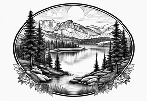 squaw valley with lake in the background tattoo idea