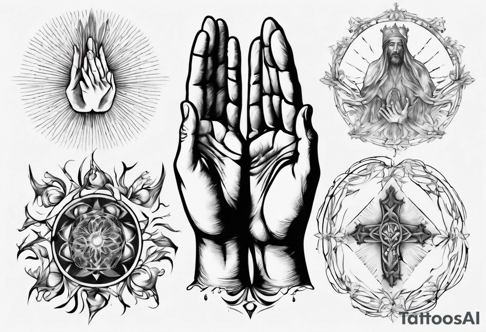 Praying hands tattoo idea