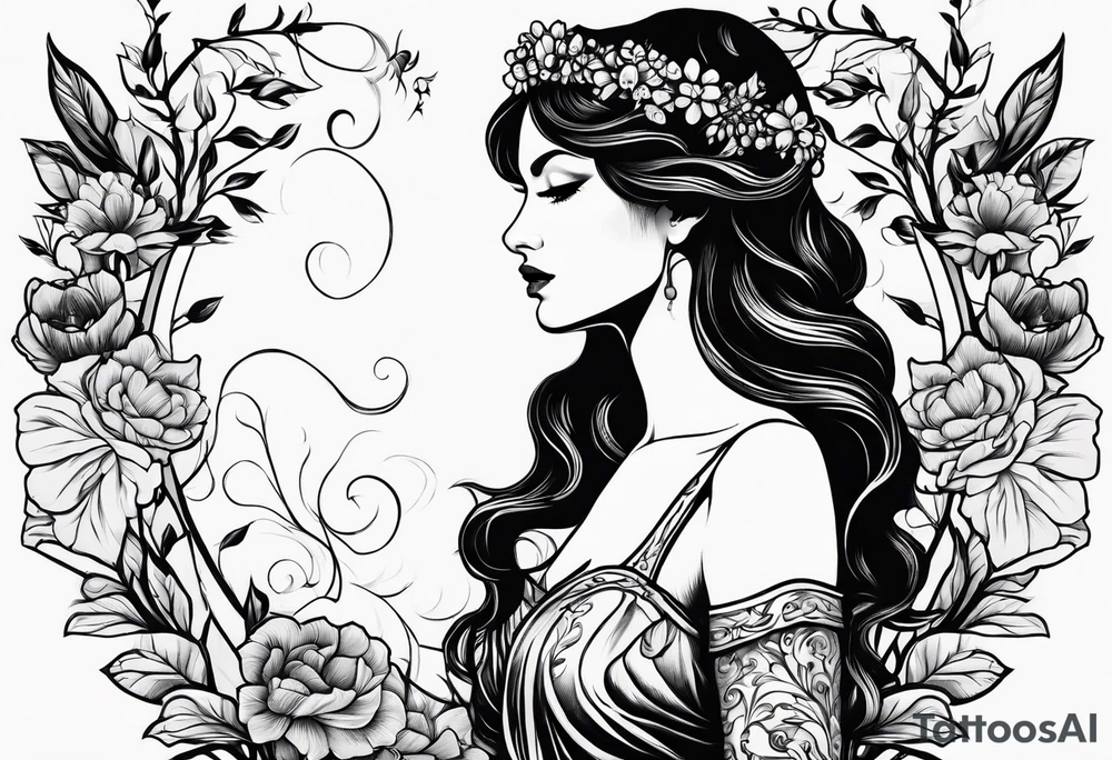 Persephone as dominatrix tattoo idea