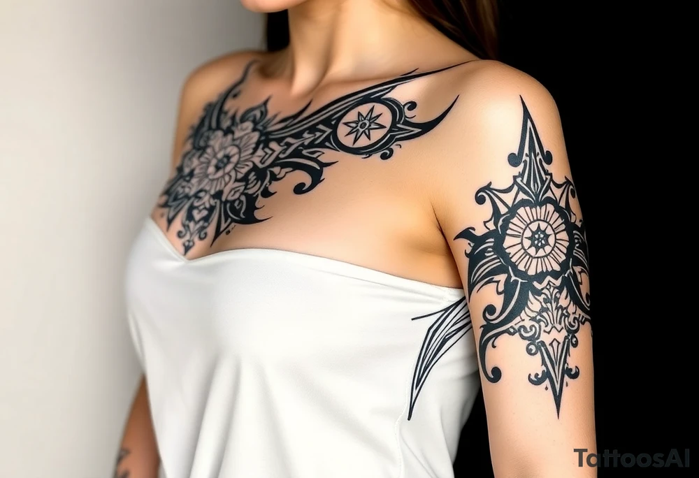 bold line dark witchstyle tattoo idea