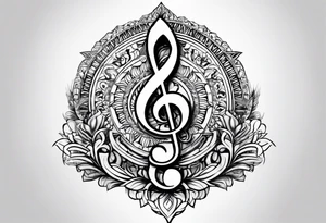 Clef de sol balance justice tattoo idea