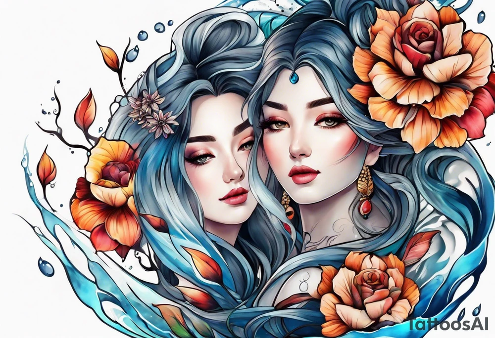 water wrap tattoo idea