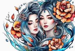 water wrap tattoo idea