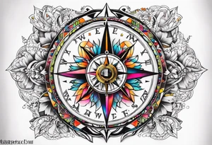 Compass wonderland  white rabbit tattoo idea