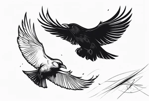 Hugin and Munin flying tattoo idea