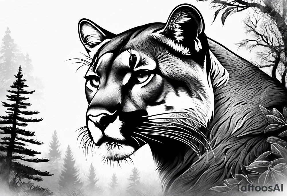 Mountain lion tattoo idea