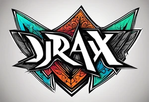 The name Drax in okd english font tattoo idea