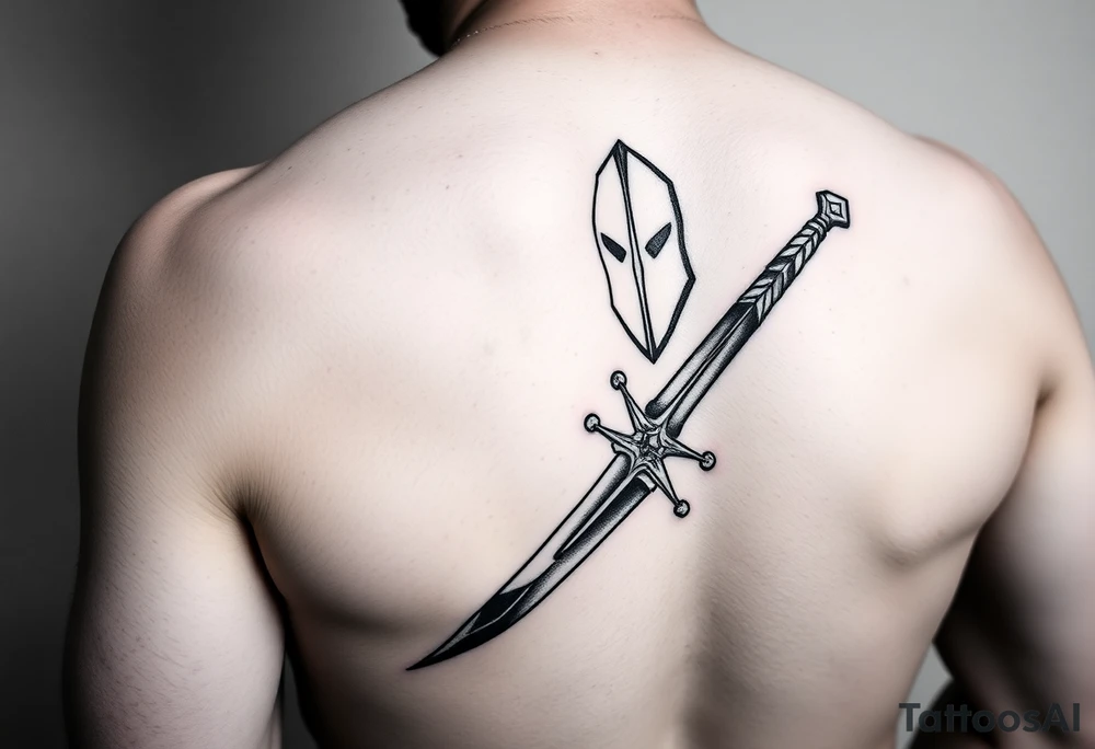 knight with asword in his hand. tattoo idea