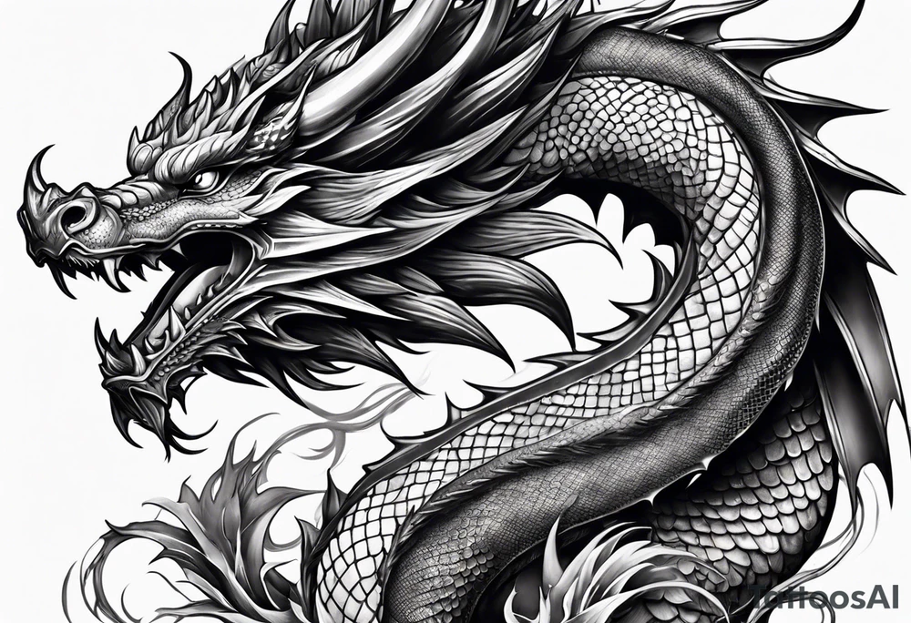 dragon with armor tattoo idea