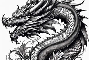 dragon with armor tattoo idea