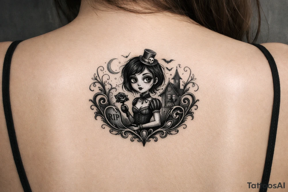 Un. Tatou, inspiré des classiques de film de Tim Burton. tattoo idea
