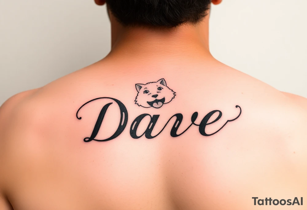 echo of baby with name Dave tattoo idea