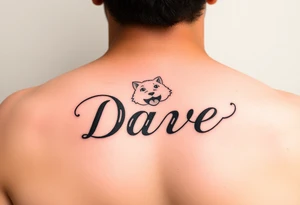 echo of baby with name Dave tattoo idea