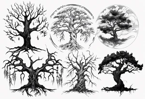 Dying tree tattoo idea