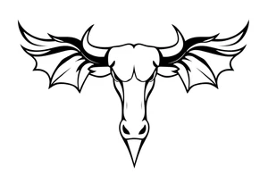 Symbol for complete surrender to master bull tattoo idea