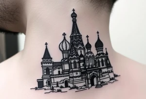 The Kremlin or St. Basil's Cathedral scene tattoo idea