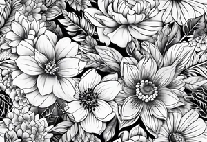 floral wrap around tattoo idea