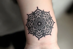 mandala with sacred flower of life in the middle tattoo idea