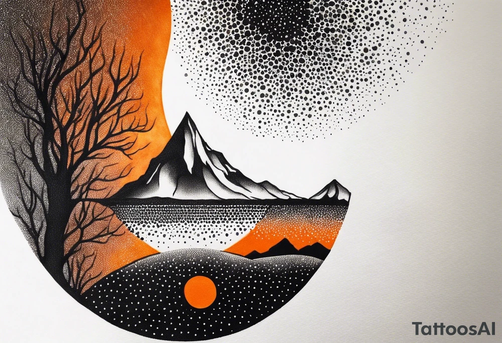 orange bonfire tattoo idea