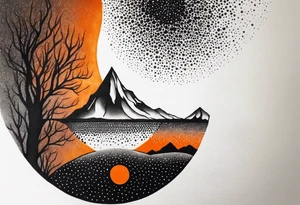 orange bonfire tattoo idea