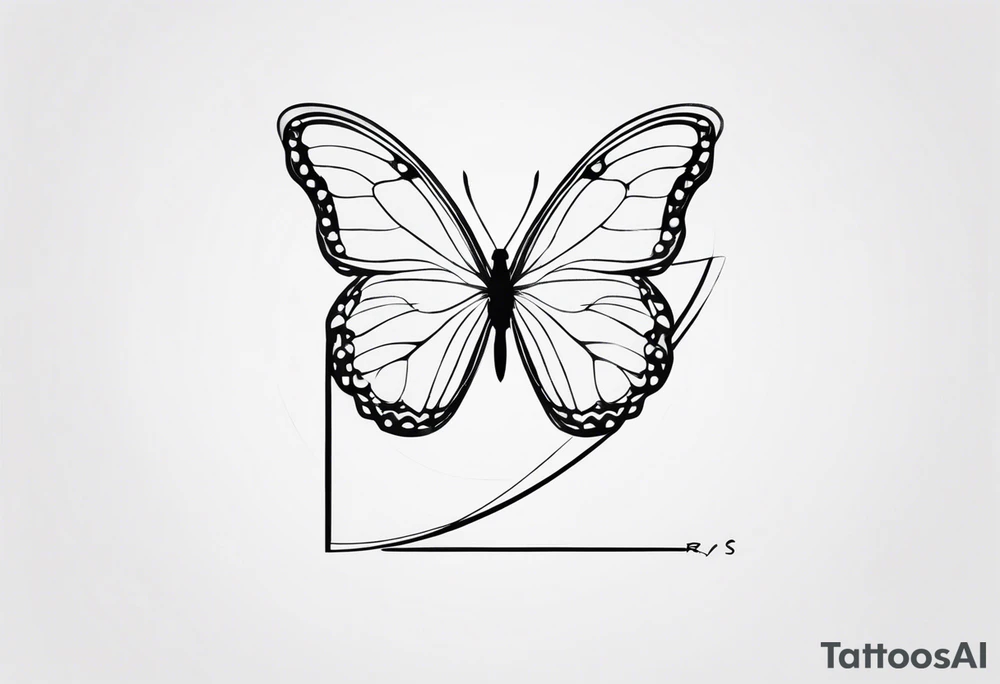 The letters RS with a small butterfly on the S tattoo idea