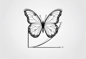 The letters RS with a small butterfly on the S tattoo idea