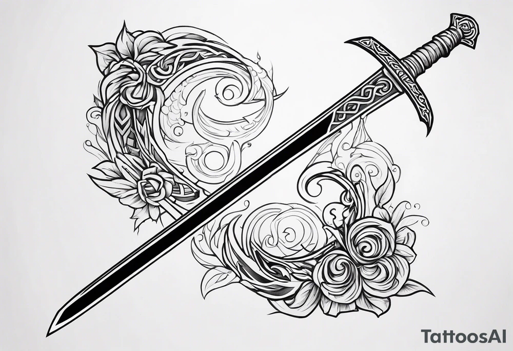 Viking sword Valhalla tattoo idea