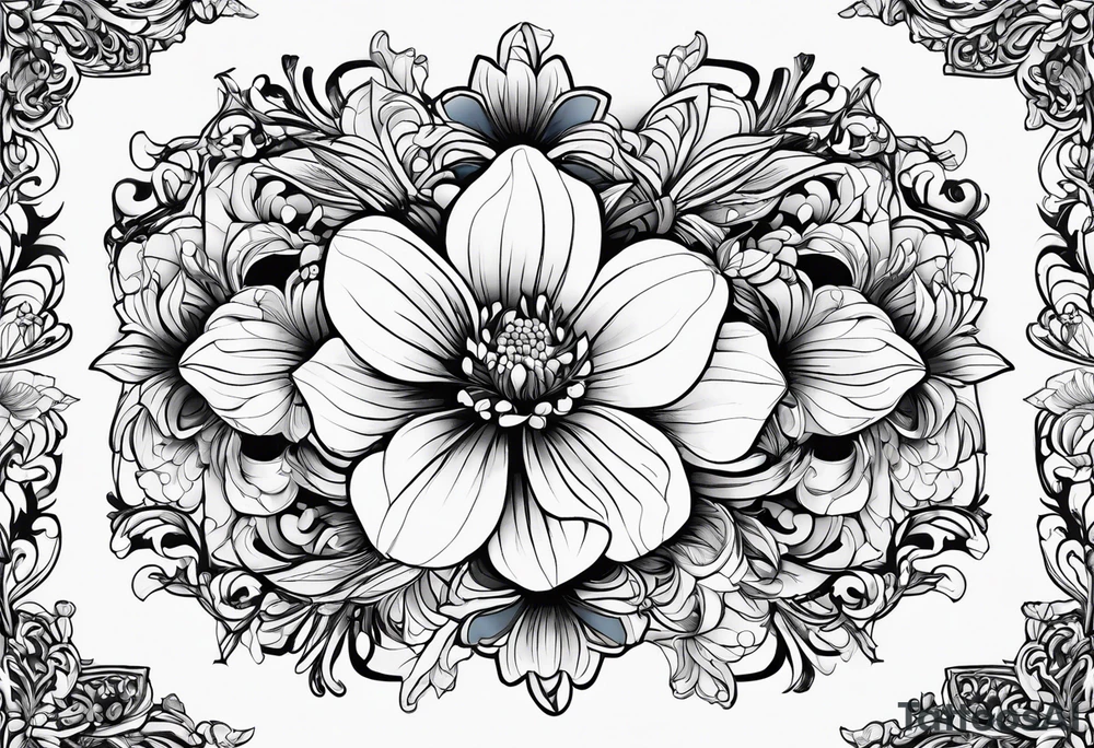 Chery flovers in blue tattoo idea