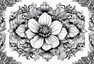 Chery flovers in blue tattoo idea