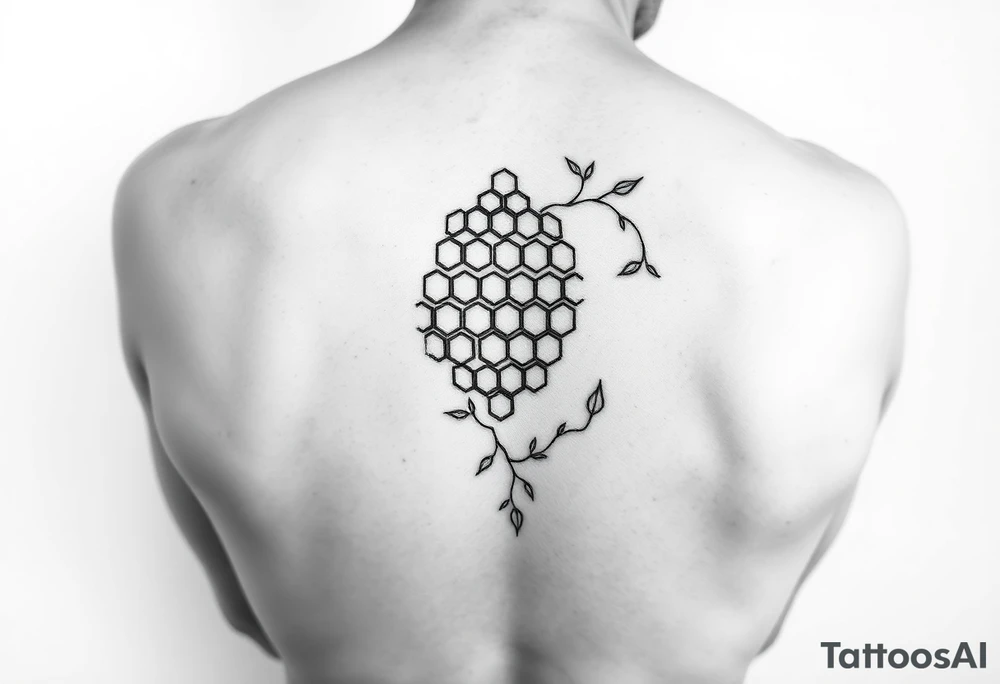 Honeycomb and vines tattoo idea