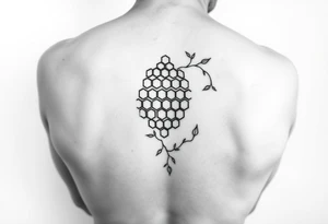 Honeycomb and vines tattoo idea