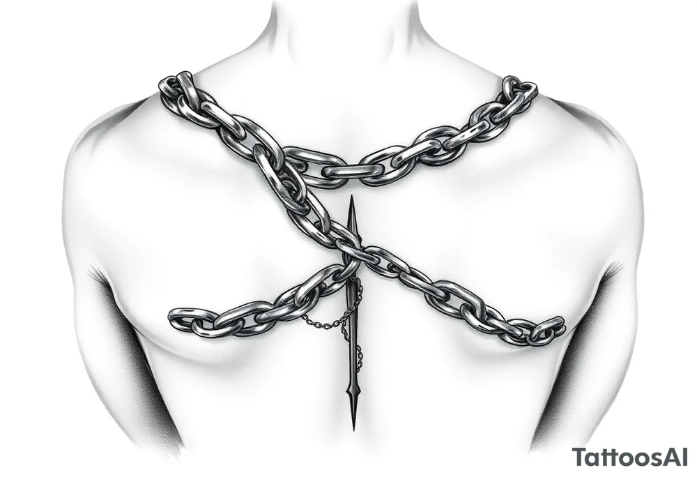Redemption with broken chains wrapped around the arm tattoo idea