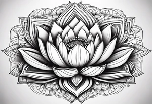 Lotus flower, mandala. Geometric shapes tattoo idea
