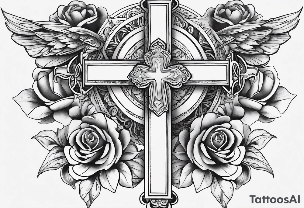 Make a beautiful tattoo with a cross for cross for my mother who died in 2008 and a beautiful resemblance for my daughter who was born in 2017 tattoo idea