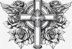 Make a beautiful tattoo with a cross for cross for my mother who died in 2008 and a beautiful resemblance for my daughter who was born in 2017 tattoo idea