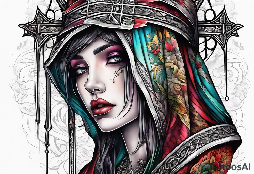 begging at the cross tattoo idea