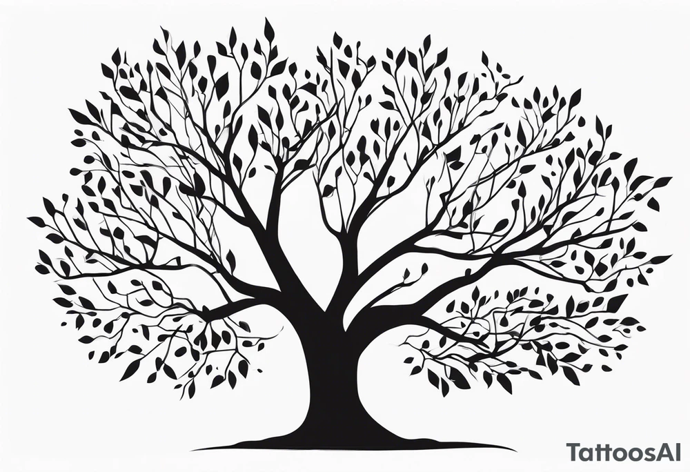 Abstract tree silhouette tattoo idea
