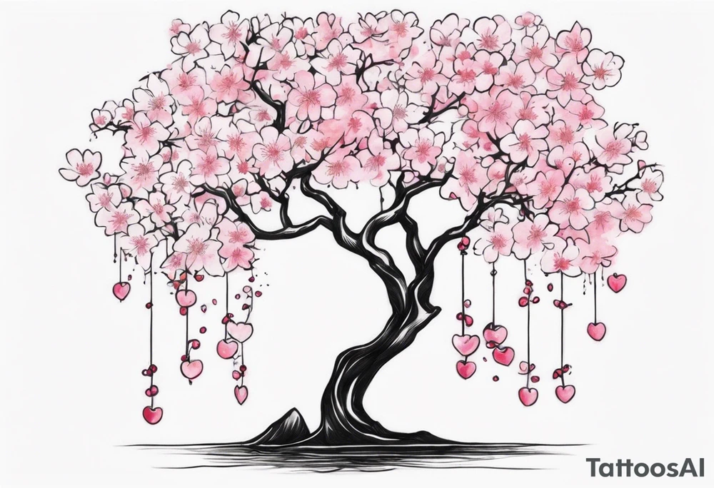 I love you in another language with cherry blossom trees coming im and out of it tattoo idea