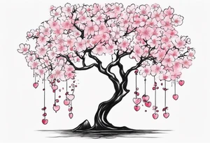 I love you in another language with cherry blossom trees coming im and out of it tattoo idea
