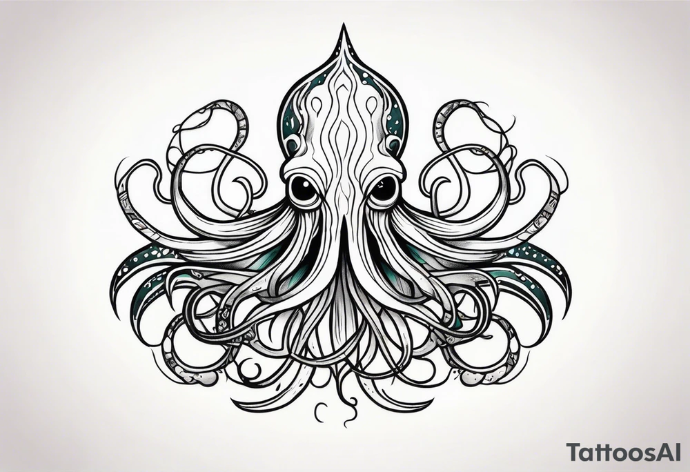Fear of the deep squid body ink tattoo idea