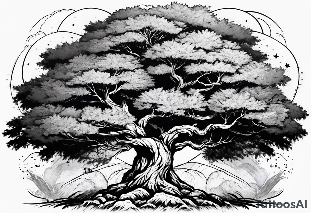 Tree with Star fighters tattoo idea
