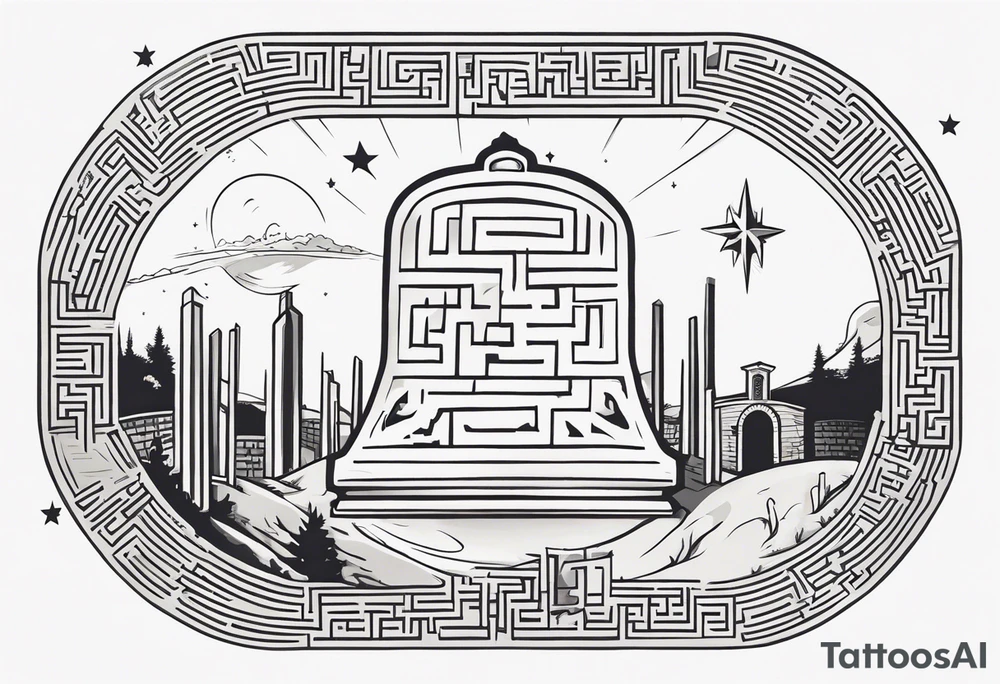 Bell, Maze, tracks, North Star, Graveyard, Mask, Eternal, Rewind, tattoo idea