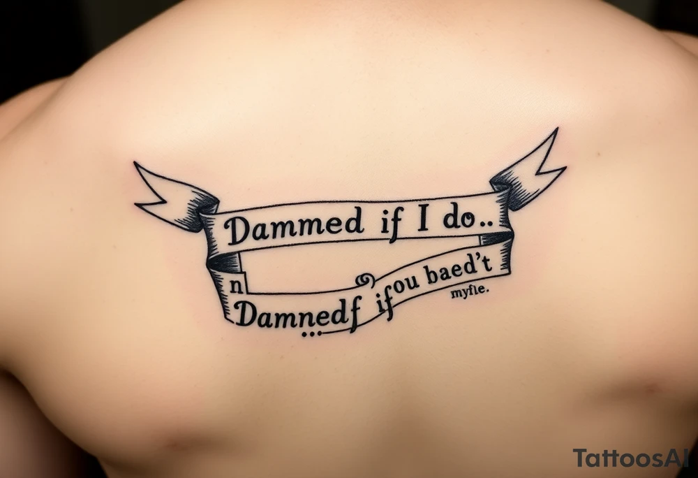 Ribbons that say "Damned if I do n Damned if I don't" tattoo idea